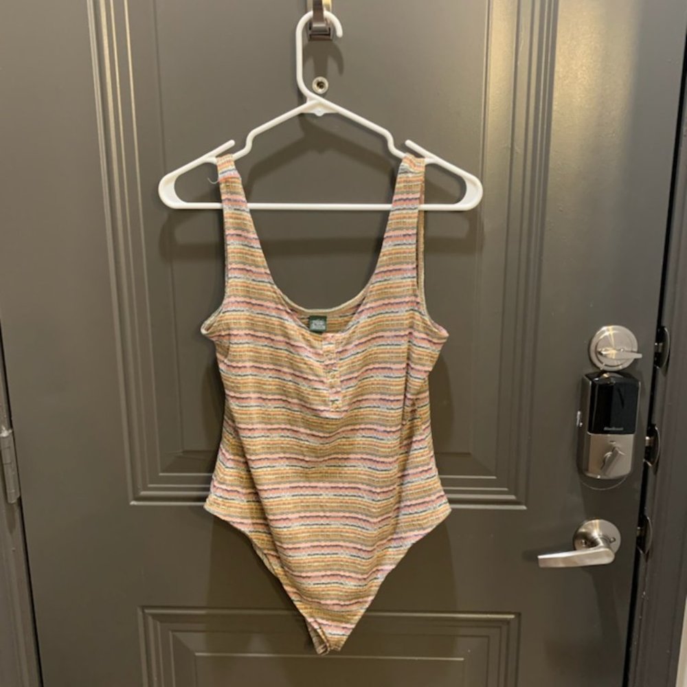 Wild Fable striped bodysuit, size medium
